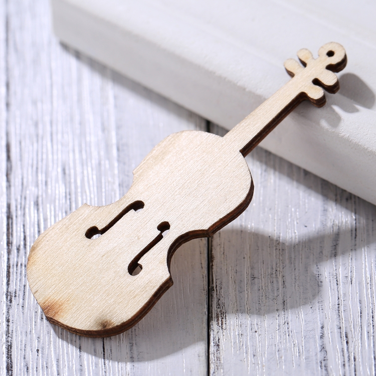 10pcs DIY wooden Carving Violin Craft DIY Pendant Decorative Item Shoot Prop