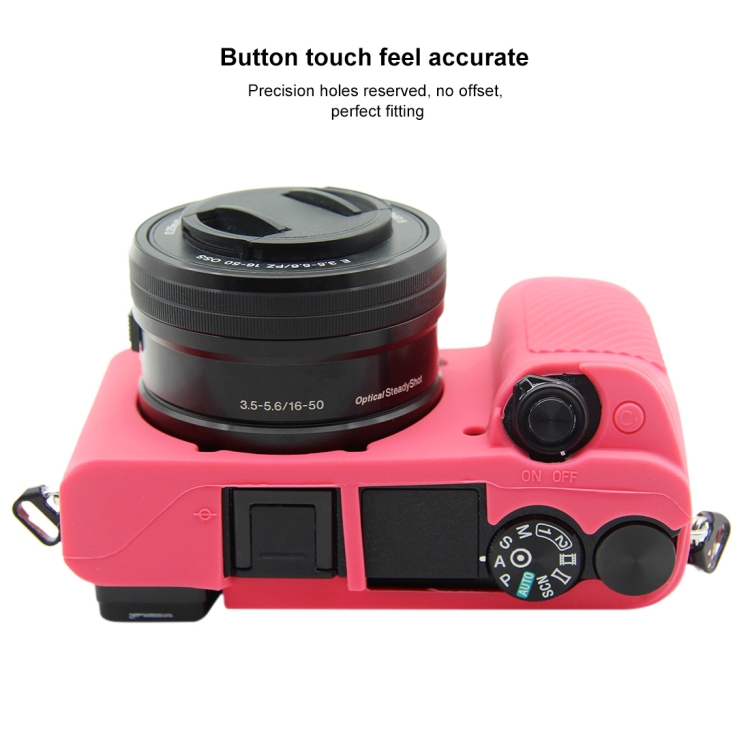 Color : Rose Red Soft Silicone Protective Case for Sony ILCE-6300 Durable