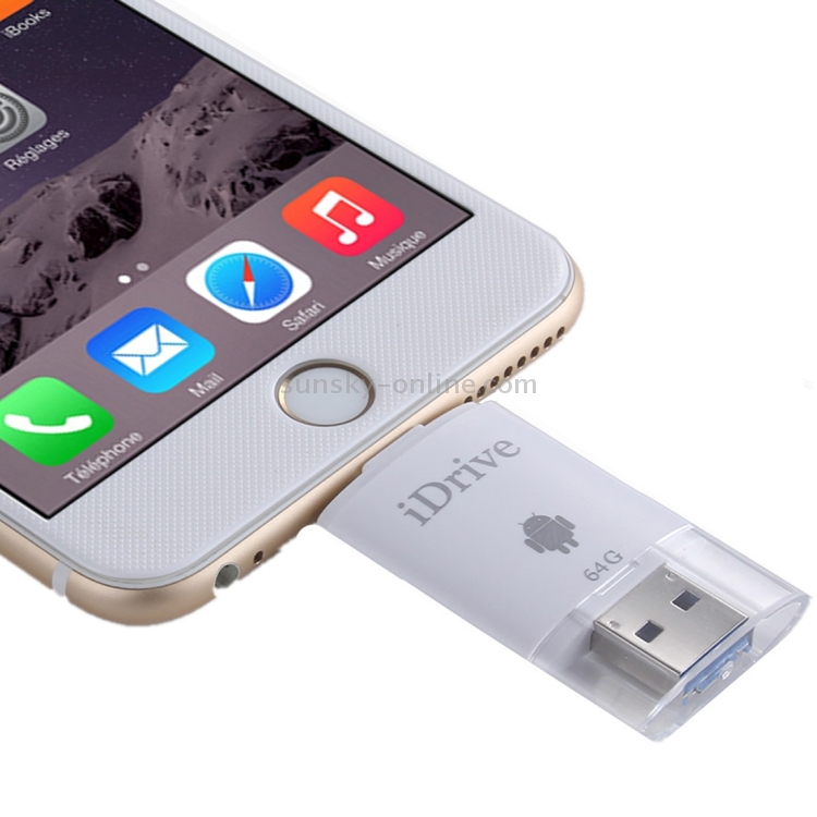 SUNSKY 64GB 2 in 1 Micro USB 2.0 & 8 Pin USB iDrive iReader Flash Memory Stick for iPhone 6