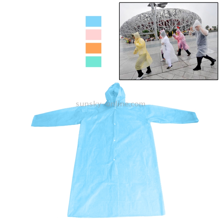 SUNSKY - Pocket Emergency Adult Raincoat Attached Hood (Random Color ...