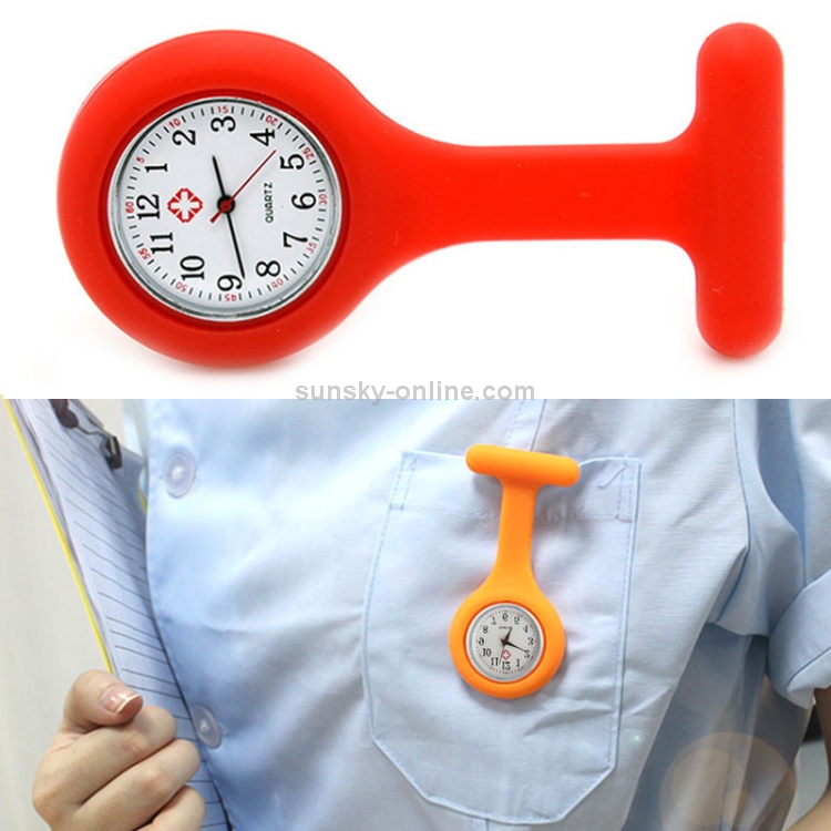 SUNSKY - Portable Silicone Nurse Round Quartz Wristwatch Watch with Pin ...