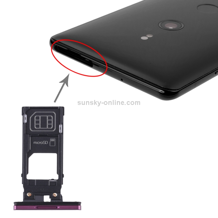 Sunsky Sim Card Tray Micro Sd Card Tray For Sony Xperia Xz3 Purple