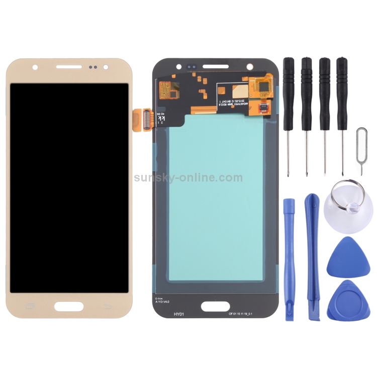 OLED Material LCD Screen and Digitizer Full Assembly for Samsung Galaxy J5 SM-J500(Gold) - 1