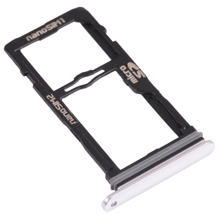 Nano SIM Card Tray + Nano SIM Card Tray / Micro SD Card Tray for LG G8S ThinQ LMG810, LM-G810, LMG810EAW (Silver) - 1