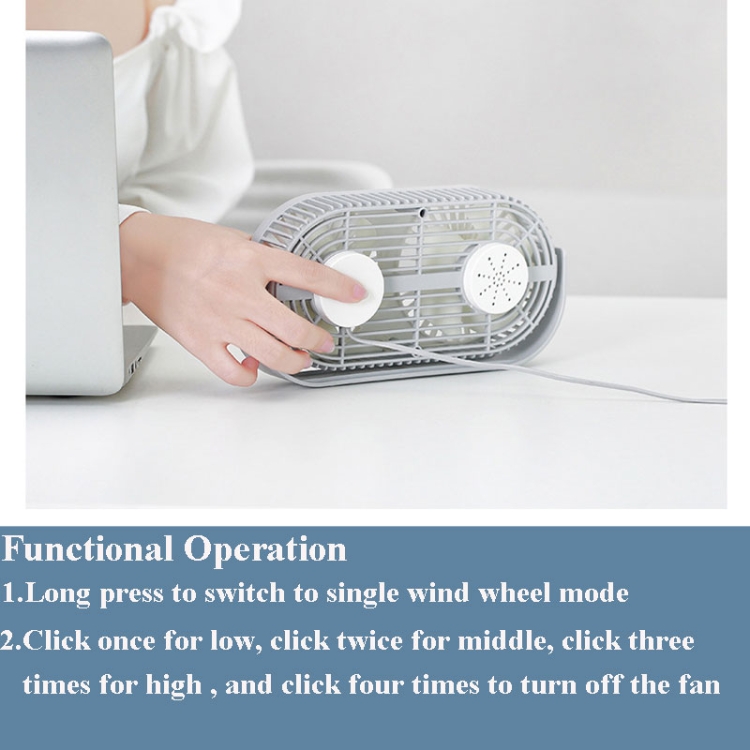 CellphoneMall USB Desk Personal Fan Small Bean Desktop Desktop Double Leaf USB Mini Fan Gray Color : Gray