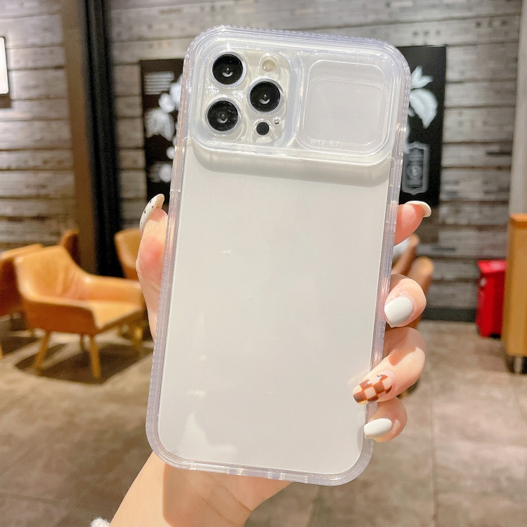 3 in 1 TPU + PC Transparent Phone Case with Sliding Camera Cover For iPhone  13(Transparent)
