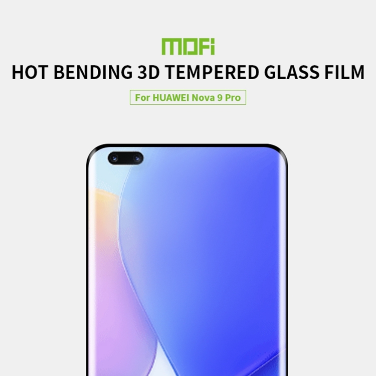 For Huawei nova 9 Pro MOFI 9H 3D Explosion-Proof Hot Bending Full Screen Tempered Glass Film(Black)