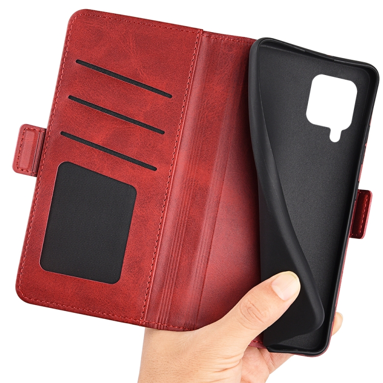 For Samsung Galaxy M22 Dual-side Magnetic Buckle Horizontal Flip Leather Case with Holder & Card Slots & Wallet(Red) - 5