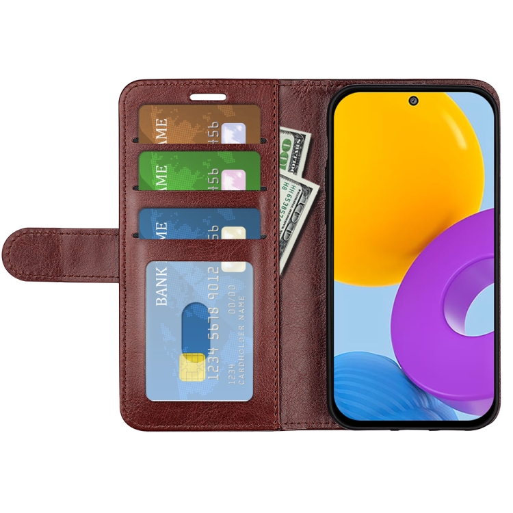 For Samsung Galaxy M52 5G R64 Texture Single Horizontal Flip Protective Case with Holder & Card Slots & Wallet & Photo Frame(Brown) - 3
