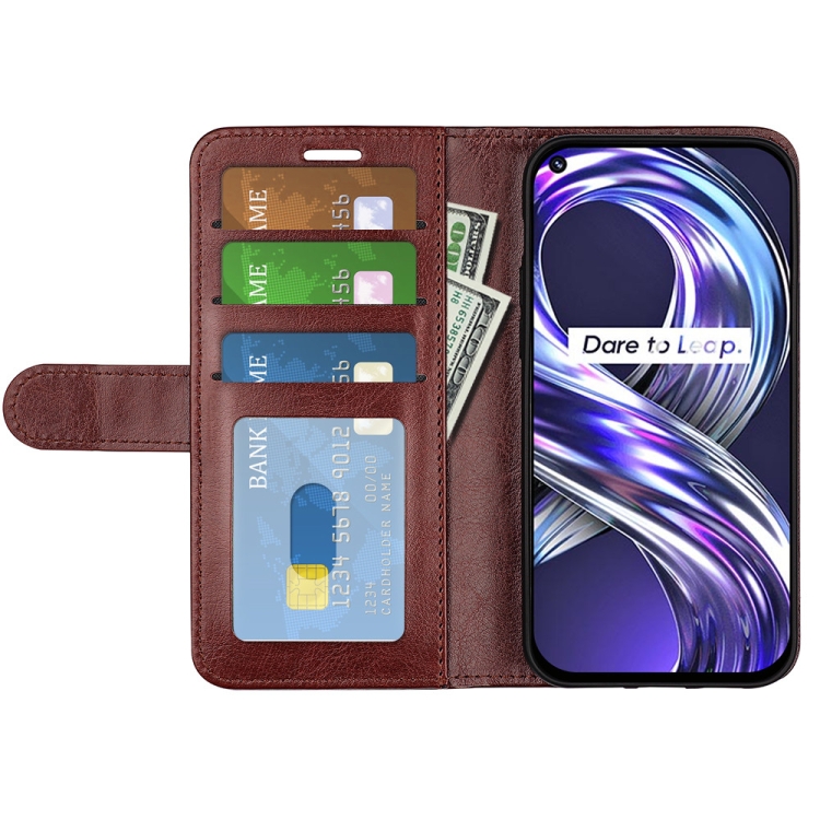 For OPPO Realme 8i R64 Texture Single Horizontal Flip Protective Case with Holder & Card Slots & Wallet & Photo Frame(Brown) - 3