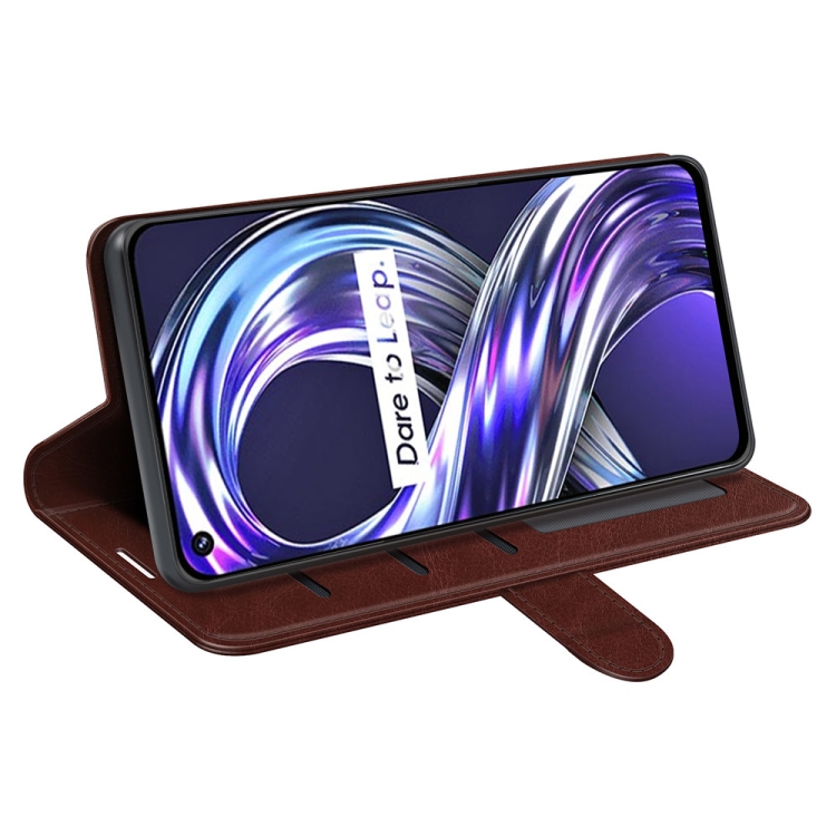 For OPPO Realme 8i R64 Texture Single Horizontal Flip Protective Case with Holder & Card Slots & Wallet & Photo Frame(Brown) - 4