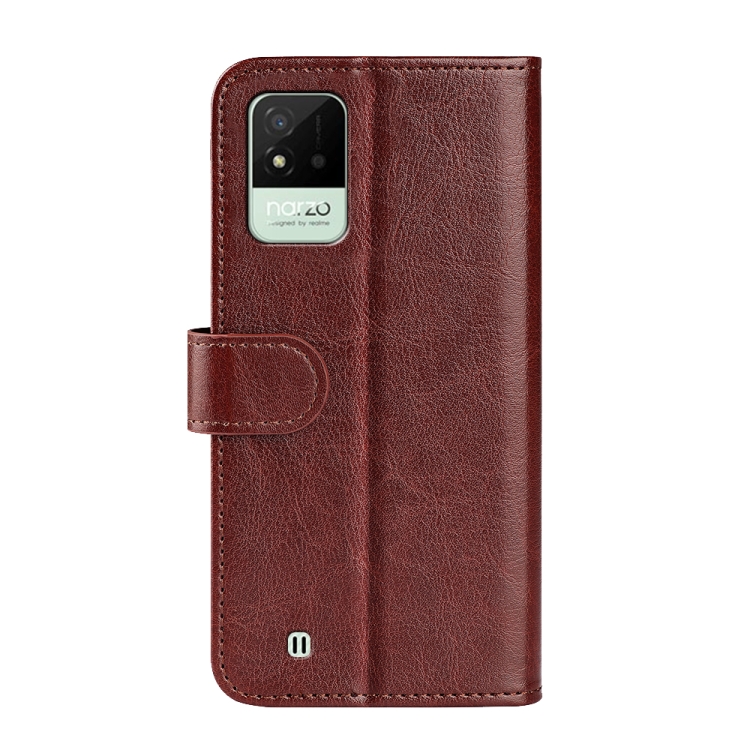 For OPPO Realme Narzo 50i R64 Texture Single Horizontal Flip Protective Case with Holder & Card Slots & Wallet & Photo Frame(Brown) - 2