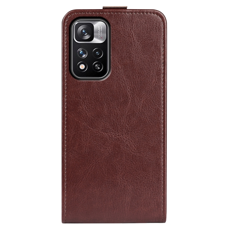 For Xiaomi Redmi Note 11 Pro / Note 11 Pro+ R64 Texture Single Vertical Flip Leather Protective Case with Card Slots & Photo Frame(Brown) - 2