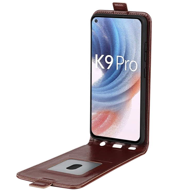 For OPPO K9 Pro R64 Texture Single Vertical Flip Leather Protective Case with Card Slots & Photo Frame(Brown) - 3