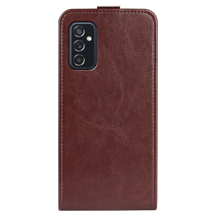 For Samsung Galaxy M52 5G R64 Texture Single Vertical Flip Leather Protective Case with Card Slots & Photo Frame(Brown) - 2