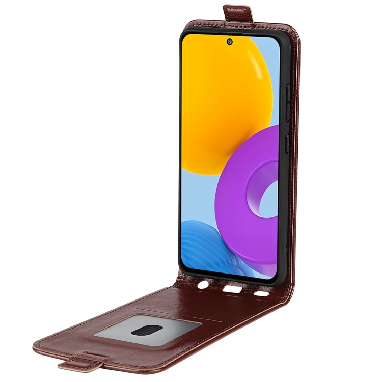For Samsung Galaxy M52 5G R64 Texture Single Vertical Flip Leather Protective Case with Card Slots & Photo Frame(Brown) - 3