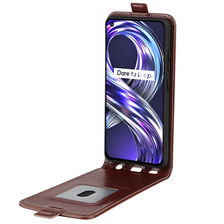For OPPO Realme 8i R64 Texture Single Vertical Flip Leather Protective Case with Card Slots & Photo Frame(Brown) - 3