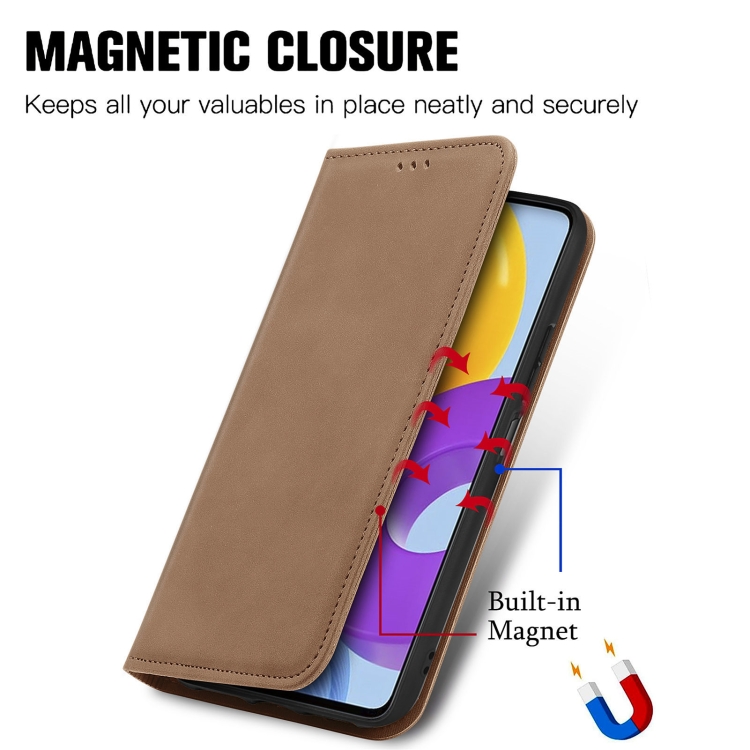 For Samsung Galaxy M52 5G Retro Skin Feel Magnetic Horizontal Flip Leather Case with Holder & Card Slots & Wallet & Photo Frame(Brown) - 4