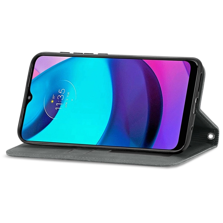 For Motorola Moto E20 Retro Skin Feel Magnetic Horizontal Flip Leather Case with Holder & Card Slots & Wallet & Photo Frame(Gray) - 3