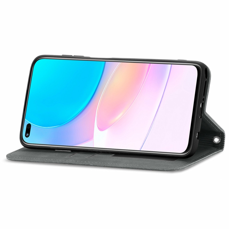 For Huawei nova 8i Retro Skin Feel Magnetic Horizontal Flip Leather Case with Holder & Card Slots & Wallet & Photo Frame(Gray) - 3