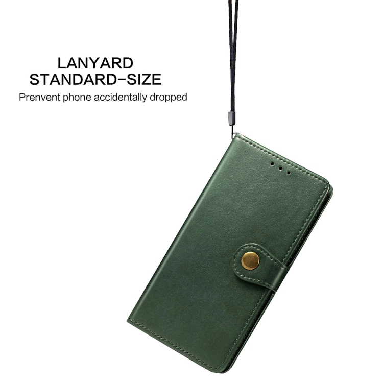 For Samsung Galaxy S22 5G Solid Color Leather Buckle Phone Case(Green) - 5