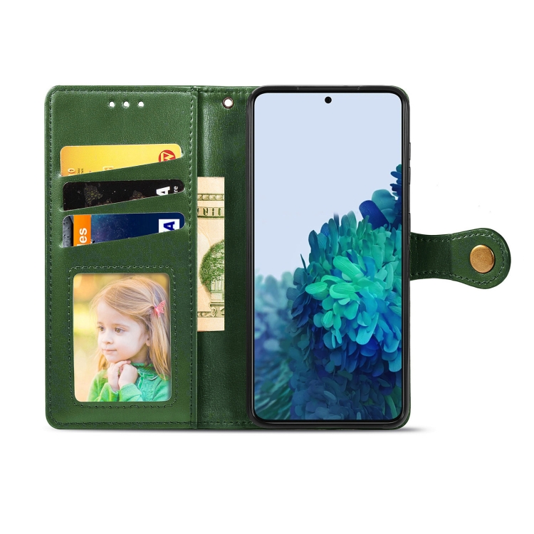 For Samsung Galaxy S22+ 5G Solid Color Leather Buckle Phone Case(Green) - 2