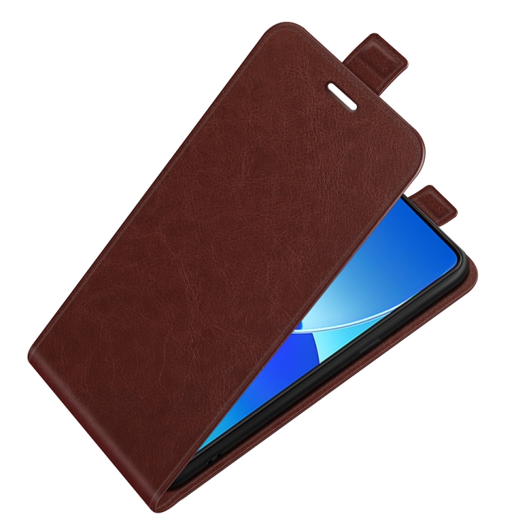 For OPPO Reno6 4G R64 Texture Vertical Flip Leather Case with Card Slots & Photo Frame(Brown) - 2