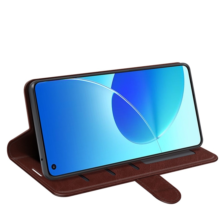 For OPPO Reno6 4G R64 Texture Horizontal Flip Protective Case with Holder & Card Slots & Wallet& Photo Frame(Brown) - 3