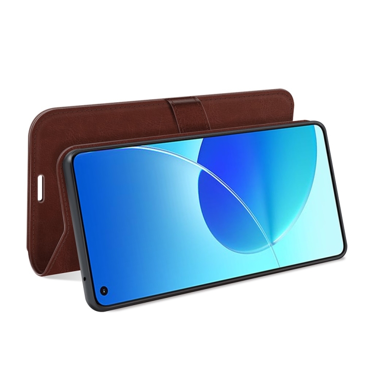 For OPPO Reno6 4G R64 Texture Horizontal Flip Protective Case with Holder & Card Slots & Wallet& Photo Frame(Brown) - 4