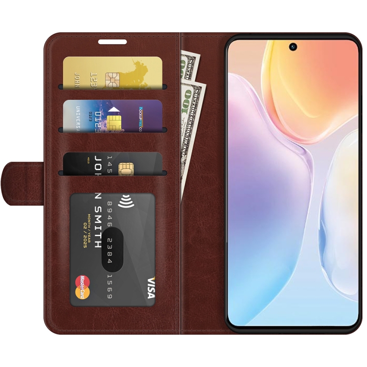 For vivo X70 R64 Texture Horizontal Flip Protective Case with Holder & Card Slots & Wallet& Photo Frame(Brown) - 2