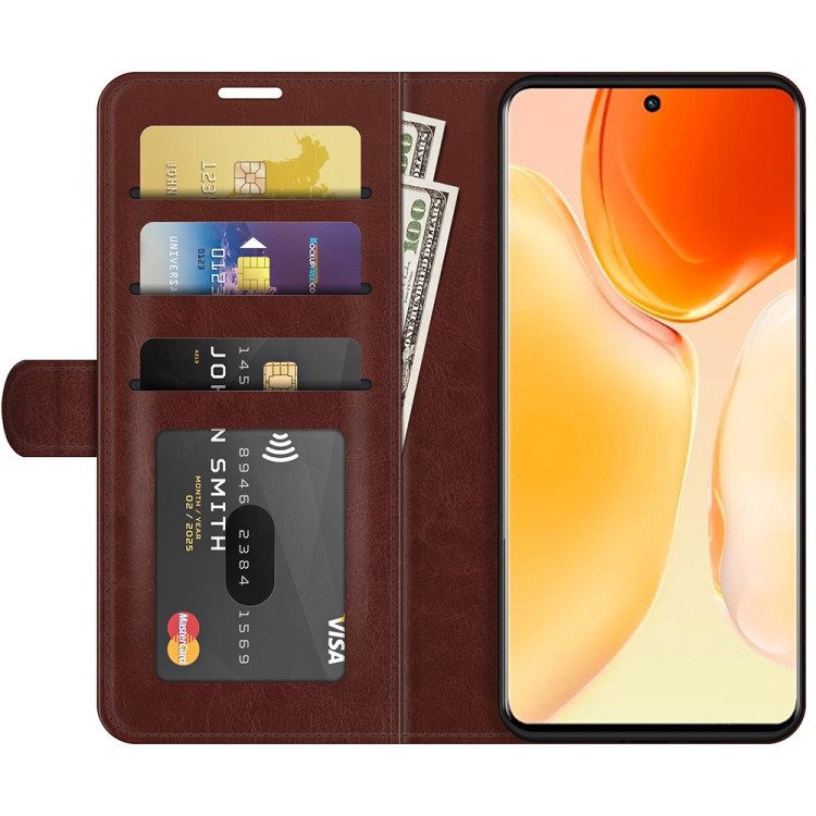 For vivo X70 Pro R64 Texture Horizontal Flip Protective Case with Holder & Card Slots & Wallet& Photo Frame(Brown) - 2