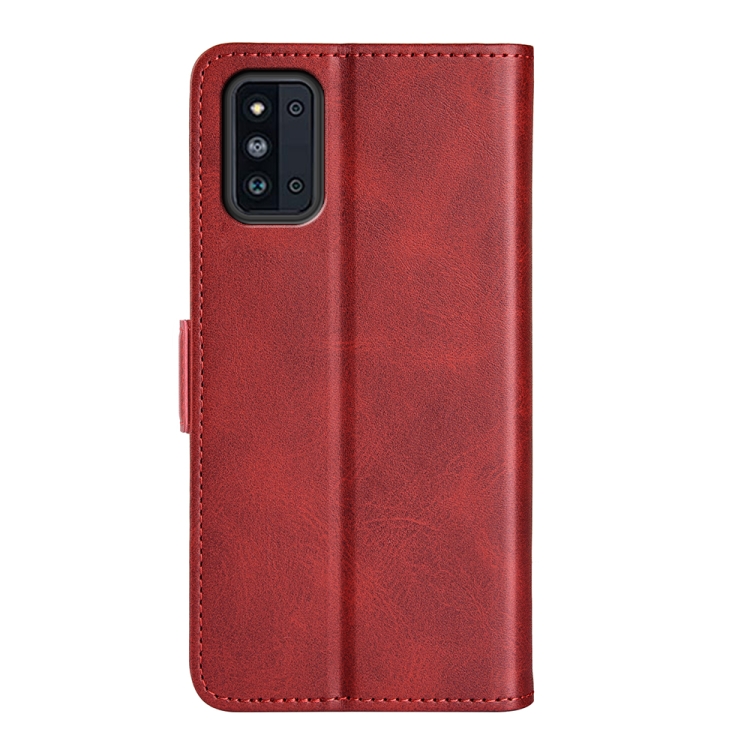 For Samsung Galaxy F52 5G Dual-side Magnetic Buckle Horizontal Flip Leather Case with Holder & Card Slots & Wallet(Red) - 2