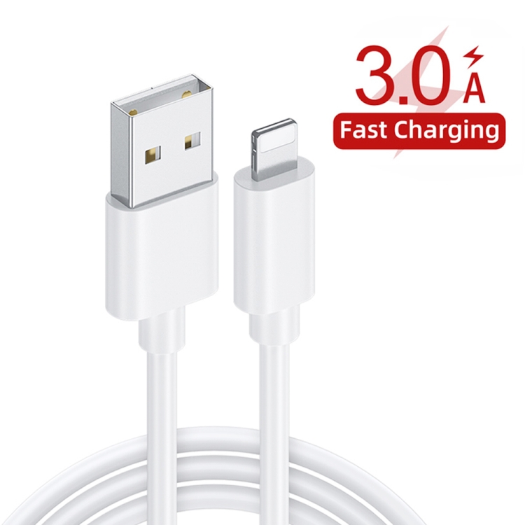 QC-04 QC3.0 + 3 x USB2.0 Multi-ports Charger with 3A USB to 8 Pin Data Cable, EU Plug(White) - B5