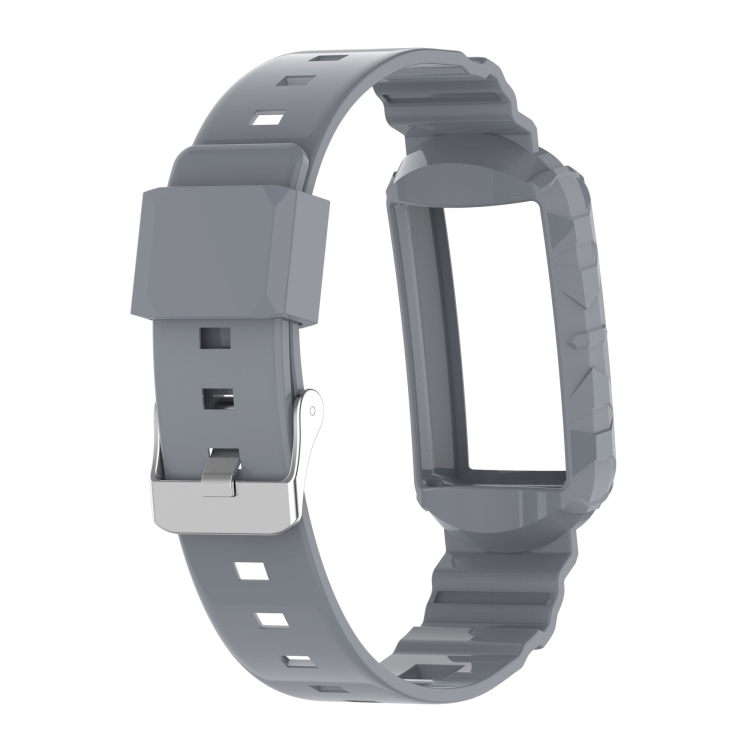 For Fitbit Charge 4 SE Silicone One Body Armor Watch Strap(Gray) - 1