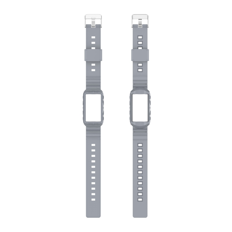 For Fitbit Charge 4 SE Silicone One Body Armor Watch Strap(Gray) - 3