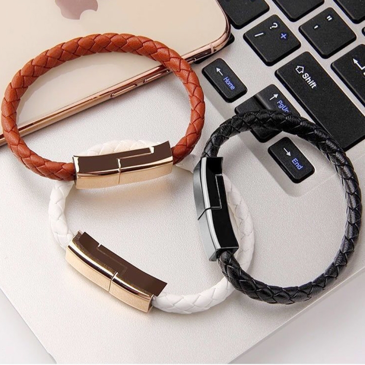 XJ-72 20cm USB to USB-C / Type-C Bracelet Charging Data Cable(White) - B2