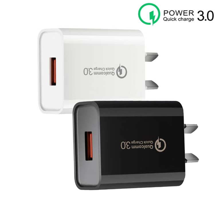 CA-25 QC3.0 USB 3A Fast Charger for Mobile Phone, AU Plug(White) - B1