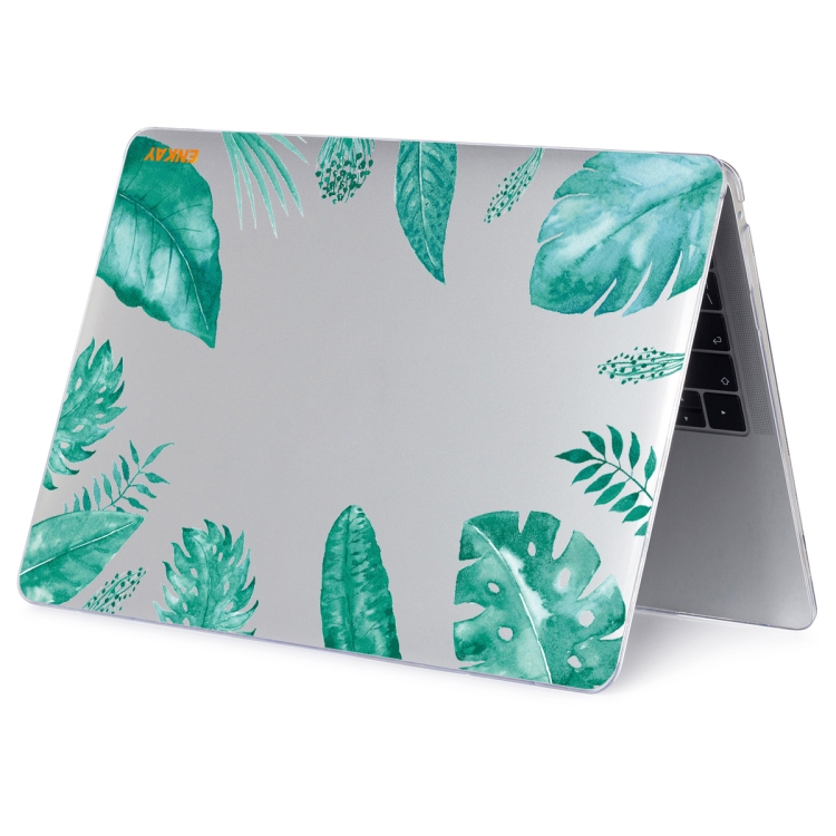 ENKAY Hat-Prince Forest Series Pattern Laotop Protective Crystal Case for MacBook Pro 15.4 inch A1707 / A1990(Green Leaf Pattern) - 3