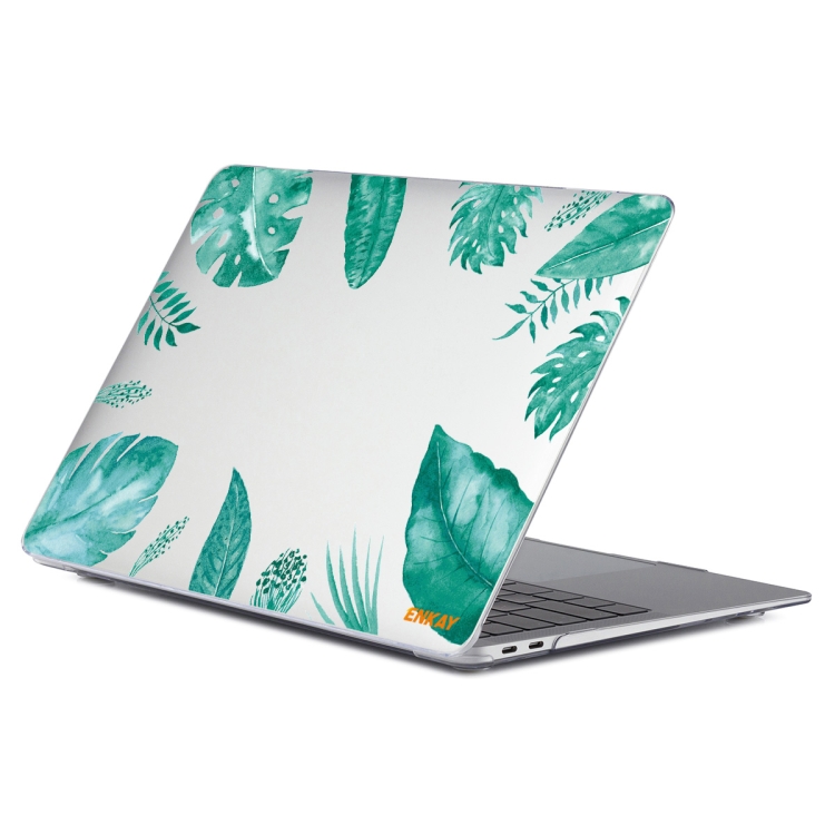 ENKAY Hat-Prince Forest Series Pattern Laotop Protective Crystal Case for MacBook Pro 14.2 inch A2442 2021(Green Leaf Pattern) - 1
