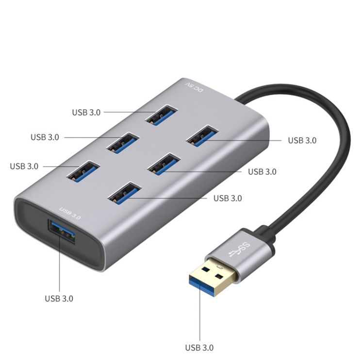 Multiport Metal Enclosure Docking Station HUB with 7 USB 3.0 Ports - 2