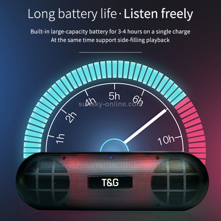 SUNSKY - T&G TG148 Portable Stereo Audio Super Bass LED Lantern Pill Wireless Bluetooth Speaker(Gray)
