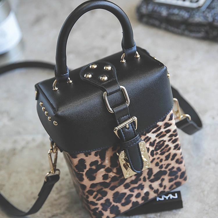 leopard print box bag