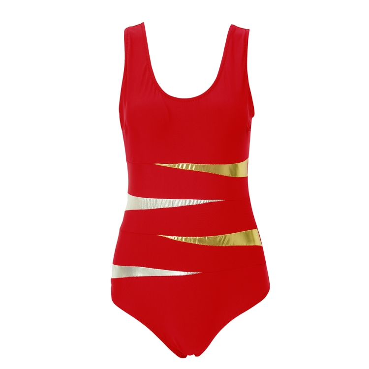Sunsky 2 Pieces Swimwear Solid Bling Gold Swimwear One Piece Swimsuit Women Vintage Retro Bathing Suits Size Xl Black