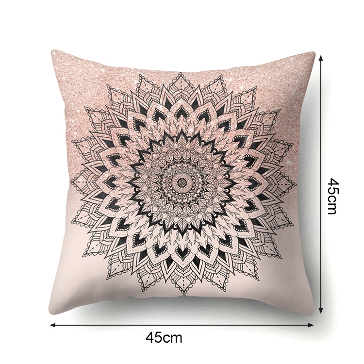 Sunsky 2 Pcs Pink Geometric Pillow Case Waist Square 45cm 45cm