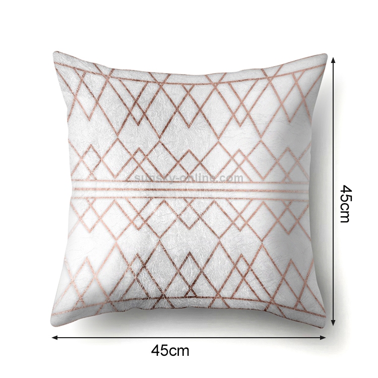 Sunsky 2 Pcs Pink Geometric Pillow Case Waist Square 45cm 45cm