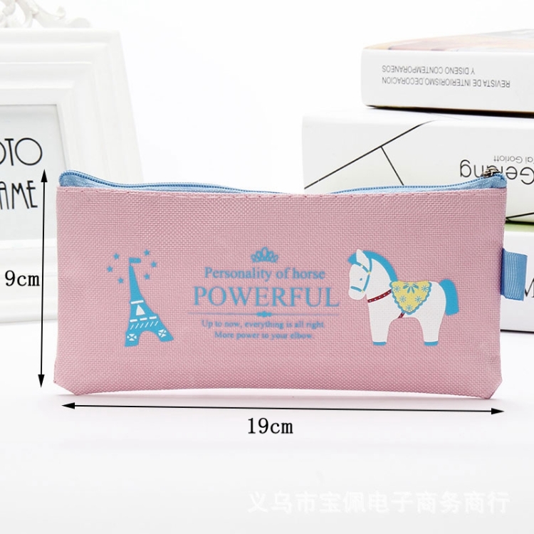 Cute Pony Horse Canvas Pencil Cases