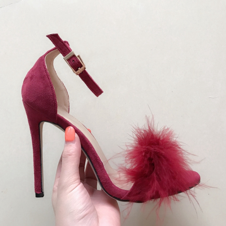 wine peep toe heels
