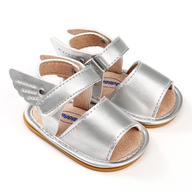 newborn silver shoes