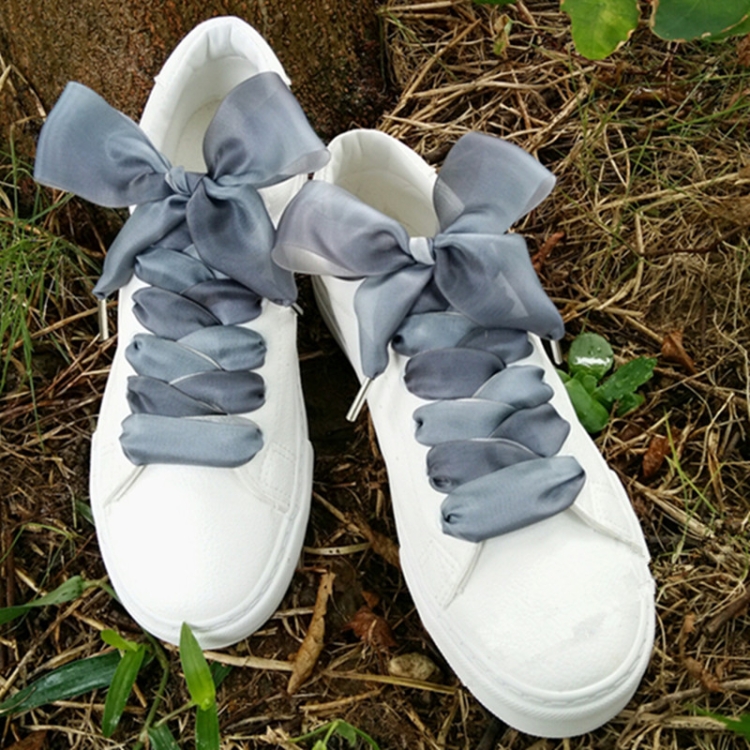 white silk shoelaces