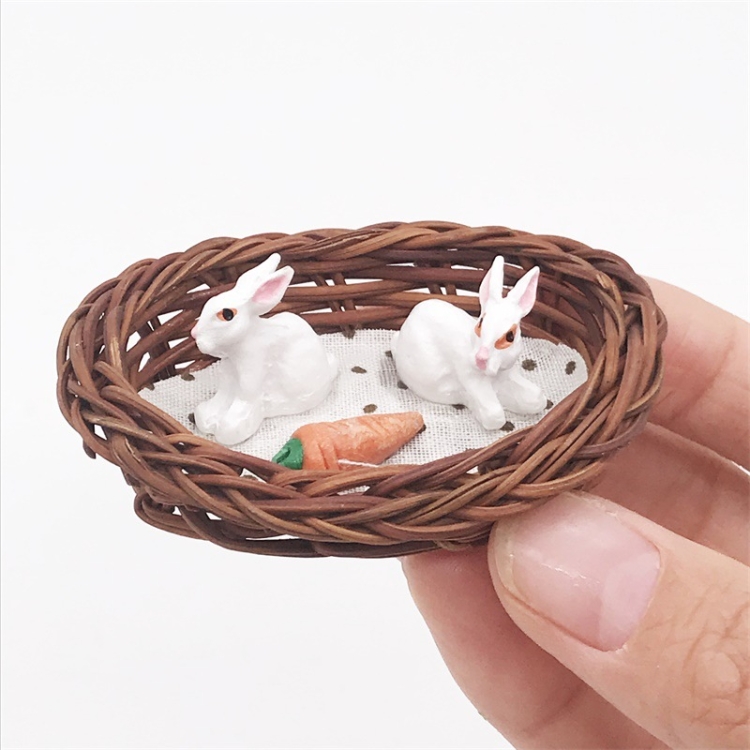 1//12 Dollhouse Furniture Miniature Metal egg Basket Dolls House Kitchen Decor S6